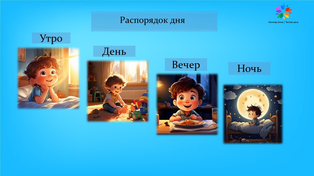 Играем и учим распорядок дня!
